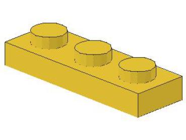 Lego Platte 1 x 3 (3623) gelb