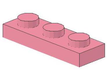 Lego Platte 1 x 3 (3623) pink