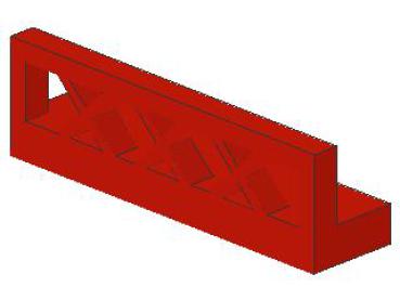 Lego Zaun 1 x 4 x 1 (3633) rot