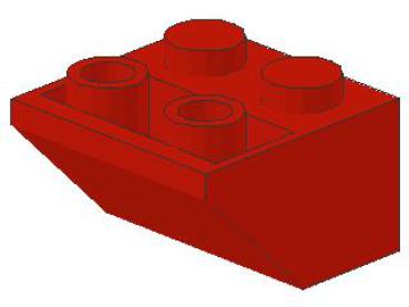 Lego Schrägstein, invers 45° 2 x 2 x 1 (3660) rot