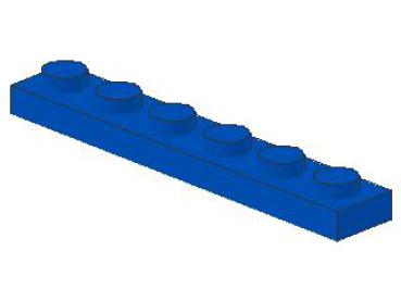 Lego Plate 1 x 6 (3666) blue
