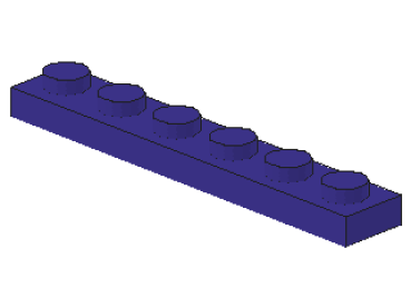 Lego Platte 1 x 6 (3666) dunkel purpur