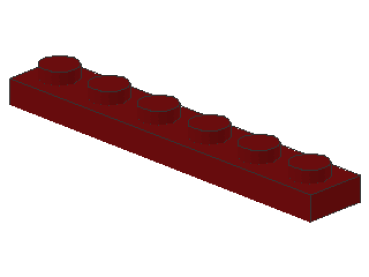 Lego Platte 1 x 6 (3666) dunkel rot
