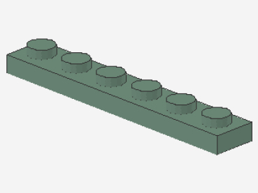 Lego Platte 1 x 6 (3666) sand grün