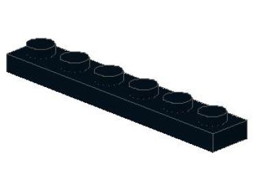 Lego Platte 1 x 6 (3666) schwarz