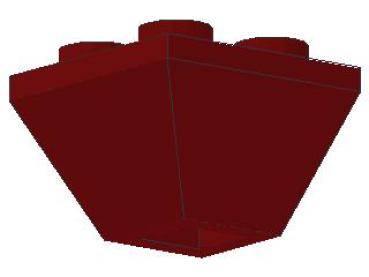 Lego Slope Stone, inverse 45° 2 x 2 x 1 (3676) dark red