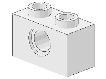 Lego Technic Brick 1 x 2 (3700) white