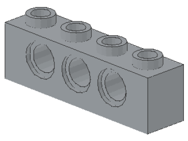 Lego Technic Stein 1 x 4 (3701) hell bläulich grau