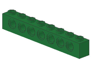 Lego Technic Brick 1 x 8 (3702) green