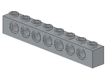 Lego Technic Stein 1 x 8 (3702) hell bläulich grau