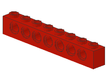 Lego Technic Brick 1 x 8 (3702) red