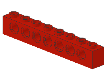 Lego Technic Stein 1 x 8 (3702) rot