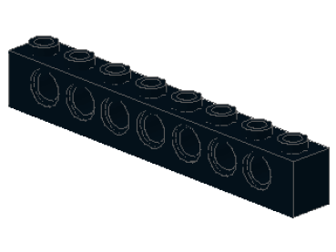 Lego Technic Brick 1 x 8 (3702) black
