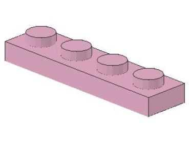 Lego Platte 1 x 4 (3710) leuchtend pink
