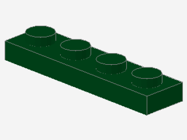 Lego Platte 1 x 4 (3710) dunkel grün