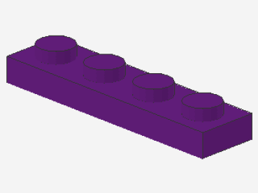 Lego Platte 1 x 4 (3710) dunkel purpur