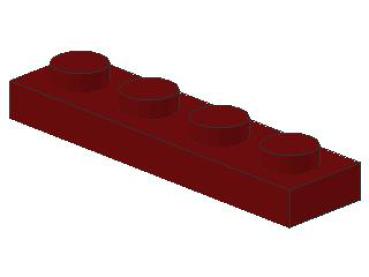 Lego Platte 1 x 4 (3710) dunkel rot