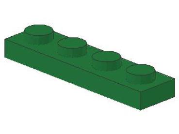 Lego Platte 1 x 4 (3710) grün