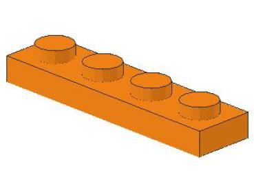 Lego Platte 1 x 4 (3710) orange