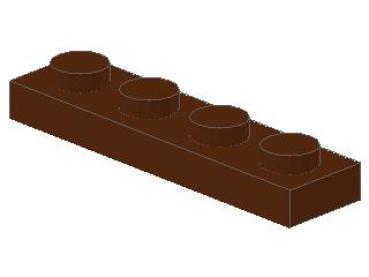 Lego Platte 1 x 4 (3710) rötlich braun