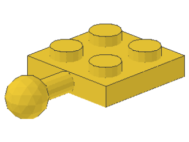Lego Platte, modifiziert 2 x 2 (3731) gelb