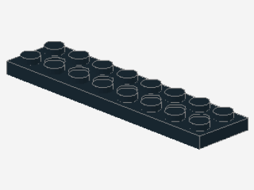 Lego Technic Plate 2 x 8 (3738) black