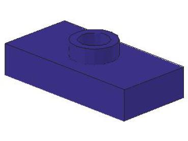 Lego Plate, modified 1 x 2 (3794a) dark purple