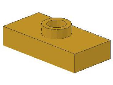 Lego Platte, modifiziert 1 x 2 (3794a) perlend gold