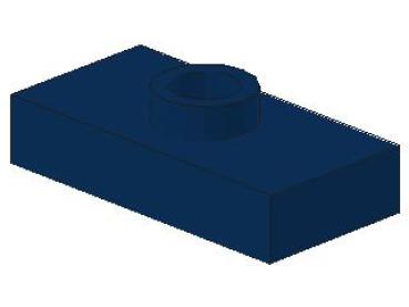 Lego Plate, modified 1 x 2 (3794a) dark blue