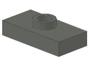 Lego Platte, modifiziert 1 x 2 (3794a) dunkel bläulich grau