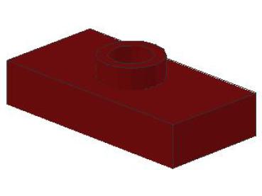 Lego Plate, modified 1 x 2 (3794a) dark red