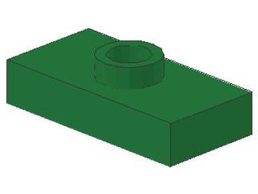 Lego Platte, modifiziert 1 x 2 (3794a) grün
