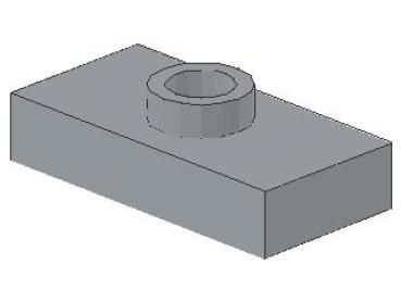 Lego Plate, modified 1 x 2 (3794a) light bluish gray