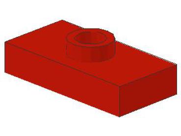 Lego Platte, modifiziert 1 x 2 (3794a) rot