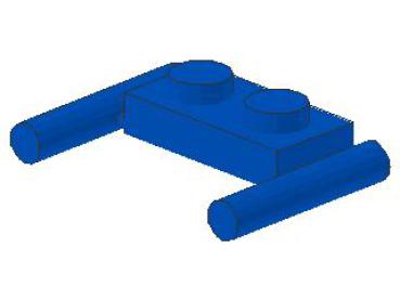 Lego Platte, modifiziert 1 x 2 (3839b) blau