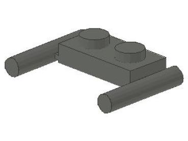 Lego Platte, modifiziert 1 x 2 (3839b) dunkel bläulich grau