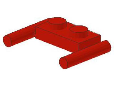 Lego Platte, modifiziert 1 x 2 (3839b) rot