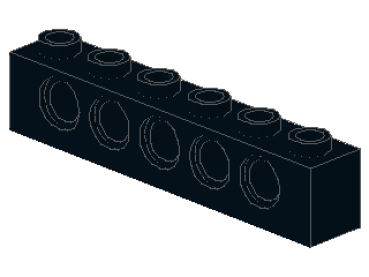 Lego Technic Brick 1 x 6 (3894) black NEW