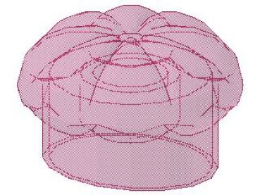 Lego Minifigur Hut, Koch (3898) transparent dunkel pink