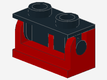 Lego Scharnier Stein 1 x 2 (3937c02) rot