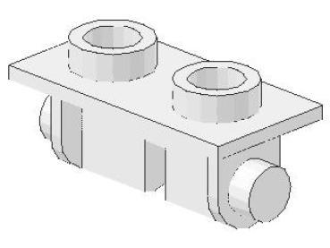 Lego Scharnier Stein 1 x 2 (3938) weiß