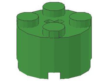 Lego Stein, rund 2 x 2 x 1 (3941) leuchtend grün