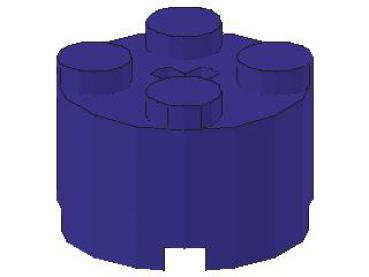 Lego Stein, rund 2 x 2 x 1 (3941) dunkel purpur