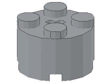 Lego Stein, rund 2 x 2 x 1 (3941) hell bläulich grau