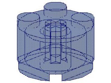 Lego Stein, rund 2 x 2 x 1 (3941) transparent dunkel blau