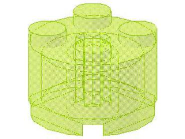 Lego Stein, rund 2 x 2 x 1 (3941) transparent neon grün