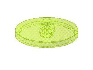 Lego Dish 4 x 4, inverse (3960) transparent neon green