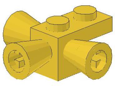 Lego Stein, modifiziert 1 x 1 (3963) gelb