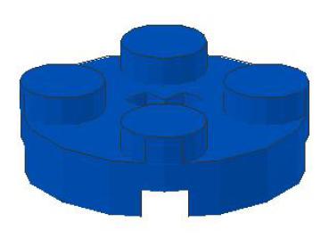 Lego Platte 2 x 2, rund (4032) mit Achsloch, blau