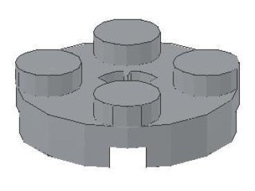 Lego Platte 2 x 2, rund (4032b) mit x-Achsloch, hell bläulich grau
